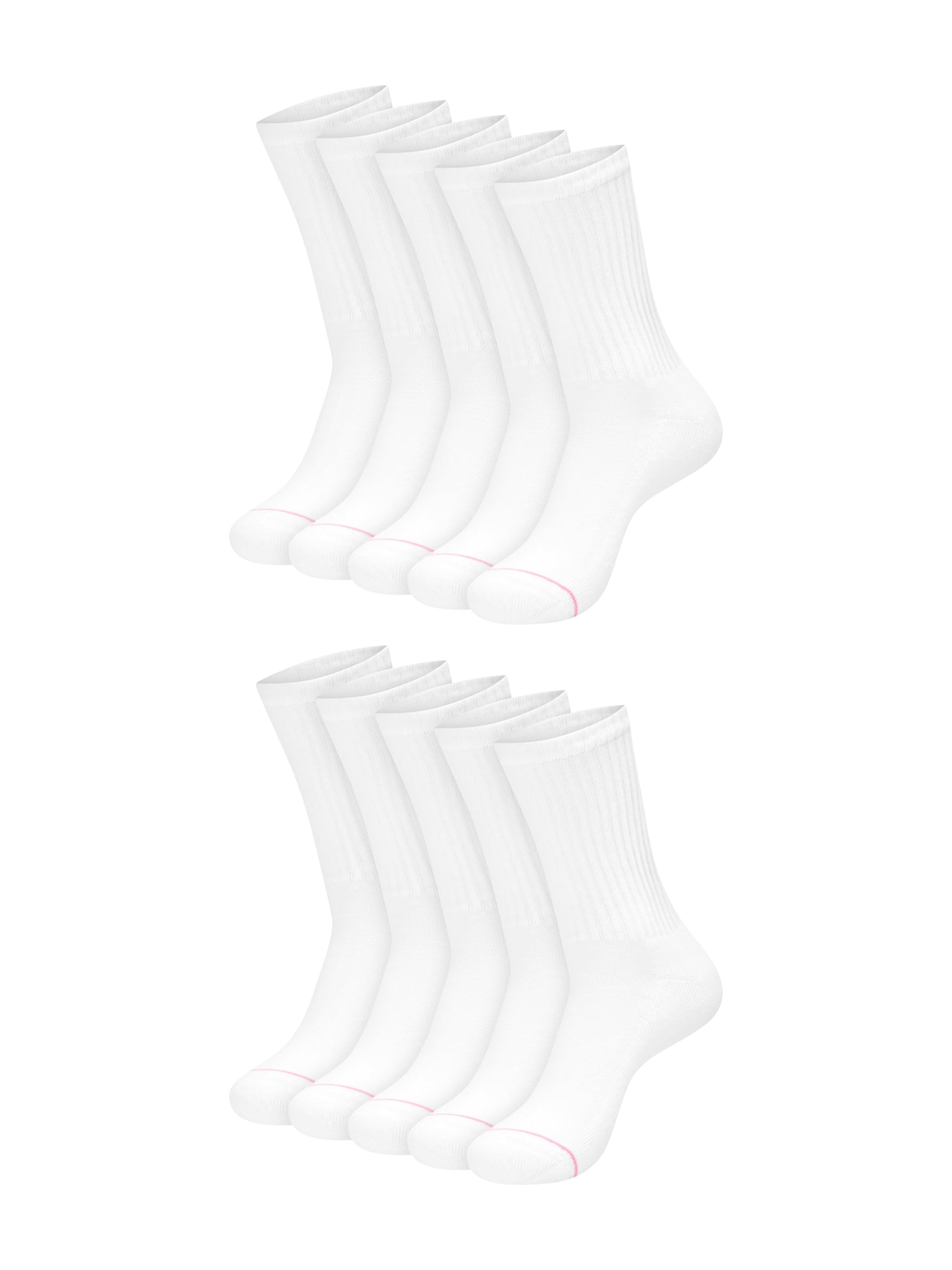 Hanes Womens CottonSoft Crew Socks, 10-Pack, Size 8-12