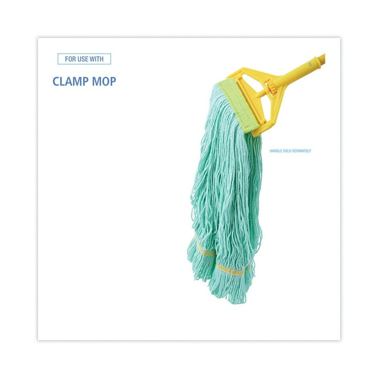 EcoMop Looped-End Mop Head, Recycled Fibers, Medium Size, Green EcoMop Looped-End Mop Head, Recycled Fibers, Medium Size, Green