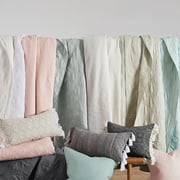 Levtex Home - 100% French Flax Linen Front/100% Cotton Back - King Quilt - French Flax Washed Linen - Cream - Quilt Size (106 x 92in.)