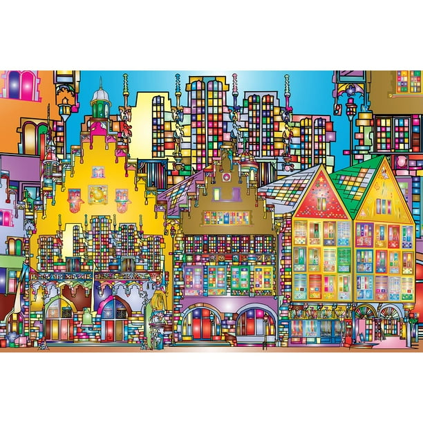 Rompecabezas Bgraamiens City Street de 1000 piezas con color