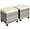 Mix Grey + White, variant on PINDEE 2 Pieces Outdoor Patio Ottoman, All Weather Rattan Wicker Ottoman Seat, Patio Rattan Furniture, Outdoor Footstool Footrest Seat w/Removable Cushions, Mix Brown + Light Brown
