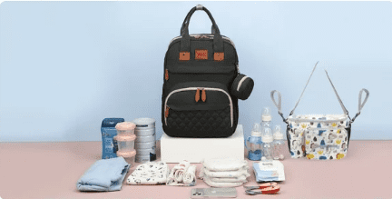 Convertible Baby Diaper Bag and Diaper Backpack with Changing Station