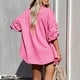 thumbnail image 3 of Cárdigan Camisa Manga Larga Solapa Bolsillo Botón Color Puro Casual Moda Top para Mujer Rosa Brillante L, 3 of 5