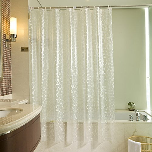 Uforme Stall Size Shower Curtain Ebossed Mosaic Patthern 48 Inch