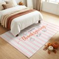 thumbnail image 6 of Happy Thanksgiving Washable Area Rug 2.7 x 5 ft Rustic Leaf Pumpkins Pink White Stripes Soft Non‑Slip Rugs Stain Repellent Indoor Mats for Kitchen Aisle, Foyer, Foot‑of‑Bed, Mudroom, 6 of 9