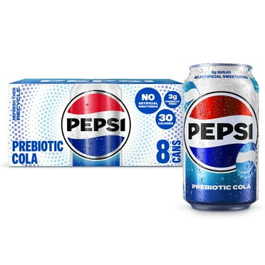 Pepsi Prebiotic Cola Soda Pop, 12 fl oz, 8 pack cans