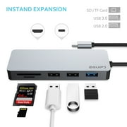 USB C Hub, EQUIPD Aluminum 7 in 1 USB Type C to 4K HDMI Multiport Adapter, 1 USB 3.0 / 2 USB 2.0 Ports, 87W PD, USB C Hub Multiport Adapter for MacBook Pro/Air HP XPS and Other Type C Devices (Grey)