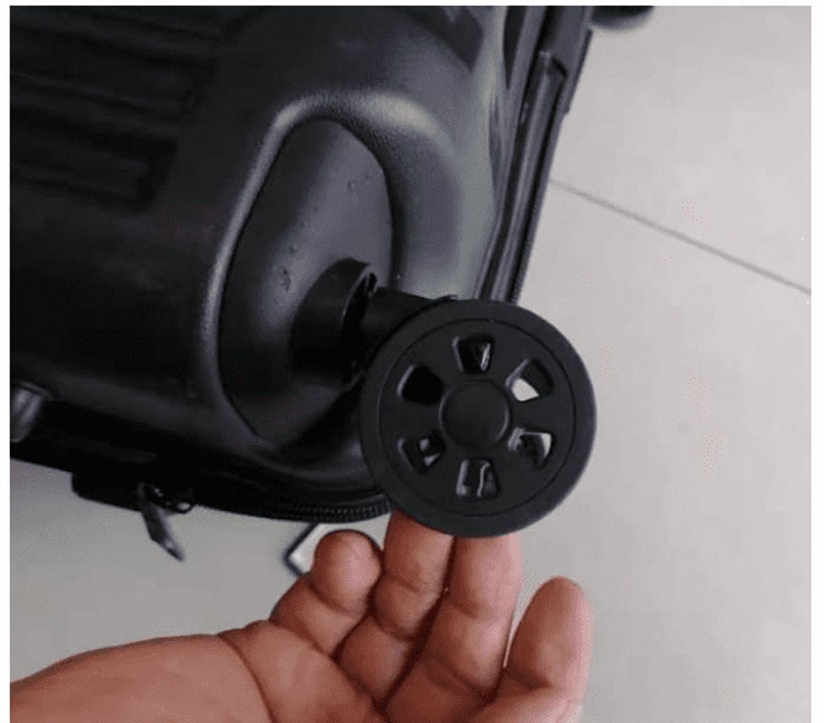 Luggage Wheels Replacement Kit 55mm x 12mm Black Rubber Wheel with Screws Axles Bearings Wear Resistant Mute Suitcase Wheels for Replacement Luggage Suitcase Caster Black 4pcs