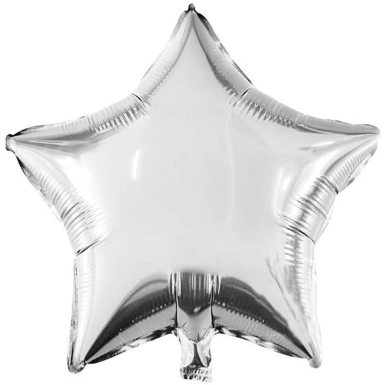 10 PCS Silver Glitter Twinkle Stars Foil Mylar Balloon Wedding