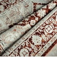 thumbnail image 4 of Everwash Treasure Rubia Indoor Traditional Medallion Machine Washable Area Rug, Ivory/Red, 6'6"x9'2", 4 of 10
