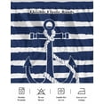 thumbnail image 5 of Nautical Bed Skirt California King Size 18 Inch Drop, Navy Blue and White Striped Retro Anchor Wrap Around Dust Ruffle Bedskirts, Wrinkle & Fade Resistant Easy Fit Bedskirt with Adjustable Elastic, 5 of 8