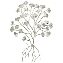 DecMode Silver Aluminum Floral Wall Decor