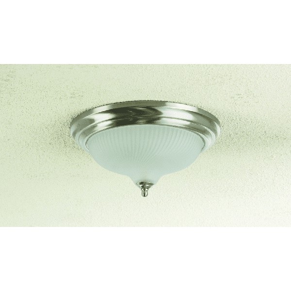 Canarm Flush Mount Ceiling Light Brushed Nickel - Frosted Swirl Glass - 13 In. — Interior & Exterior Use, Professional Finish