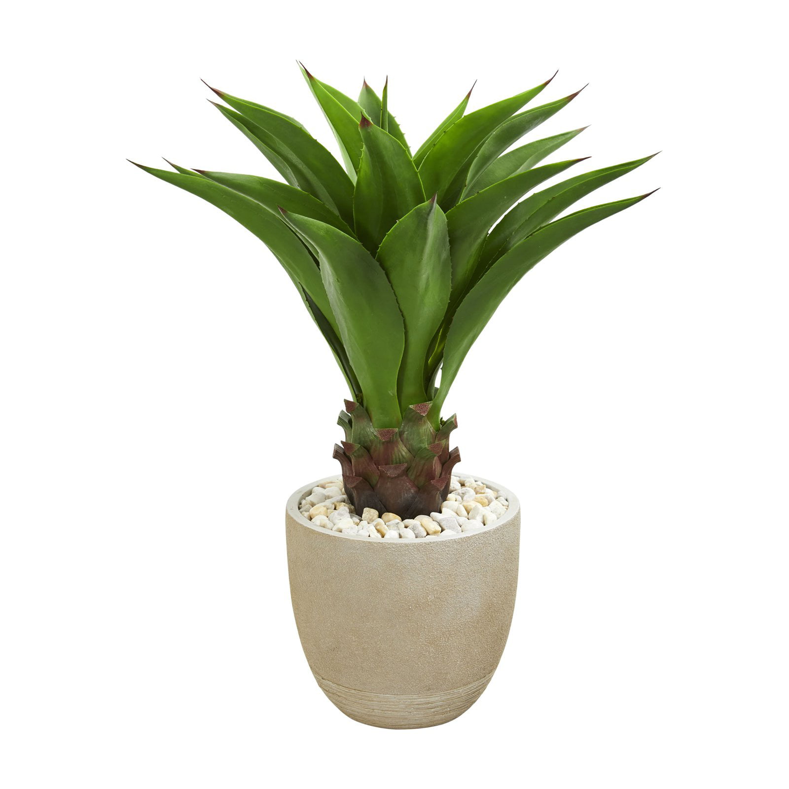 Nearly Natural Agave Artificial Plant in Sandstone Planter ...