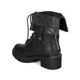 thumbnail image 3 of Bumper BG14 Womens Leatherette Sweater Fold Down Lace Up Combat Boot, 3 of 5