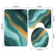 thumbnail image 3 of Teal Gold Marble Pattern Bathroom Rugs Sets 3 Piece,Toilet Cover Set,Absorbent Non Slip Bathroom Mats Sets with U-Shaped Contour Rug Toilet Rug Set, 3 of 5