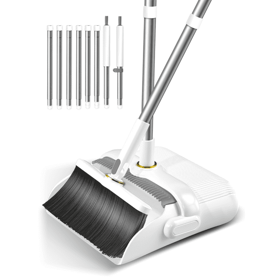 Broom and Dustpan Set, Extendable to 50.4'' Long Handle Broom and Dustpan Set for Home