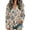 Beige, variant on EANJE Christmas Waffle Henley Neck Streetwear Top for Women,Drop Shoulder Long Sleeve Loose Fit Print Pullover Blouse Blue 2XL