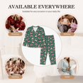 thumbnail image 7 of Salouo Santa Hat Joy Green Festive Pattern Women's Pajamas Set Long Sleeve Button Down Sleepwear Soft Pj Lounge Sets for women 2 Piece Pjs Set with Long Pants-Small, 7 of 7