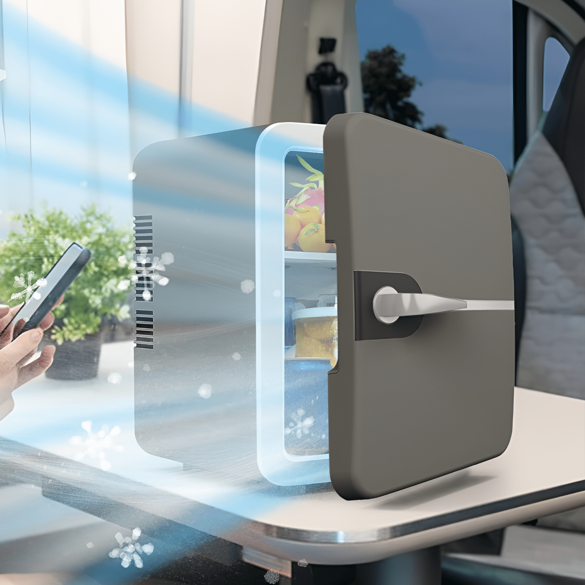 HIBIBUD 2026 New Mini Fridge,6L. Ft Mini Fridge with Freezer,Energy Saving,Low Noise,Small Refrigerator for Beauty&Makeup,Dorm Office and Car,Small Refrigerator with Freezer Gray