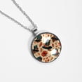 thumbnail image 4 of Thanksgiving Hat Women's Circular Glass Pendant Necklace - Elegant Jewelry for Women, 4 of 5