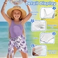 thumbnail image 5 of SEANATIVE Size 13-14 Years Girls Swimsuits One Piece Bathing Suit 2 Piece Set with Mesh Sarong Coverup Cut Out Beach Swimwear for Kids Teen Girl, Butterfly Violet, 5 of 7