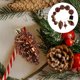 thumbnail image 3 of 12 adornos colgantes irrompibles para árbol de Navidad, con forma de estrella octogonal galvanizada, bolas de piña, decoración festiva para árbol de Navidad y fiestas., 3 of 7