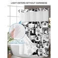 thumbnail image 6 of No Hook Shower Curtain with Snap-in Liner, Paris Tower Waterproof Fabric Bathroom Curtains, Vintage Architectural Hand-Painted Aesthetic Bath Curtains & Mesh Top Window 60"x72", 6 of 9