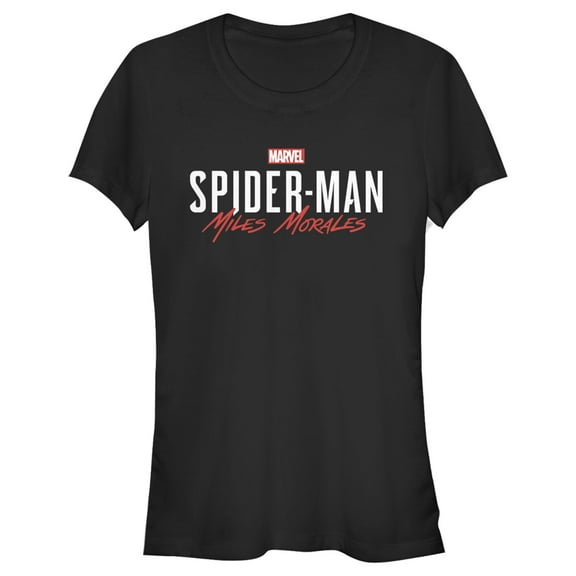 Junior's Marvel Spider-Man: Miles Morales Game Logo Graphic Tee Black Medium