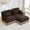 Brown, variant on Noble House Carola Leopard Print Chenille 2-Seater Sofa, Modular Sectional Couch with Tassel Trim, Khaki