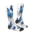 thumbnail image 3 of Fotbe Blue Flying Butterflies print Women's Men's Novelty Crew Socks Cotton Socks Knee High Socks for Walking,Running,Nurses,Pregnancy, 3 of 9