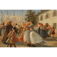 thumbnail image 2 of Johann Michael Kupfer 14x11 Gold Ornate Wood Frame and Double Matted Museum Art Print Titled - The Last Dance on the Six Schimmelberg (1893), 2 of 4