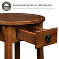 thumbnail image 6 of Leick Home 9056-RS Mission Round End Table with Drawer, Made with Solid Wood, Side Table for Living Room, Bedroom, and Office, Russet Finish, 6 of 21