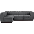 thumbnail image 4 of Meridian Furniture Quinn 4-Piece L-Shaped Fabric Modular Sectional in Dark Gray, 4 of 15