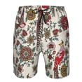 thumbnail image 4 of Kll Dark Enchanted Flowers And Birds Men'S Casual Summer Beach Shorts Hawaiian Shorts With Pockets-Large, 4 of 9