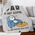 thumbnail image 5 of 【Father's Day】Funny Birthday Gift for Dad Husband, Dad Is Not Sleeping Flannel Blanket, Fathers Day Dads Gifts From Daughter Son, Super Soft Throws Blanket for Couch and Napping, 5 of 8