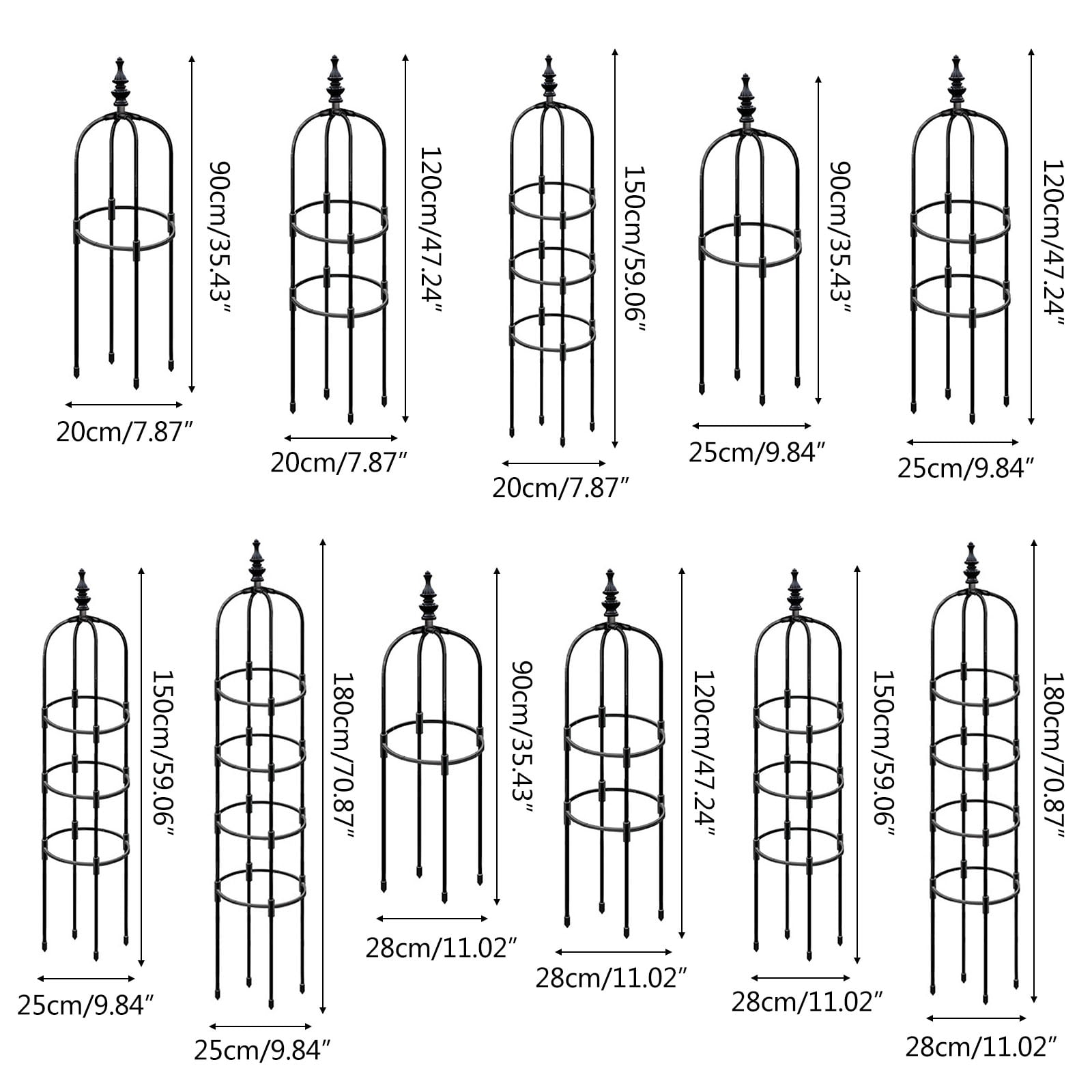 Garden Trellis Plant Support Cages Plant Cages & Supports for Vine Crop Green Plant Support Rings Bracket Plant Trellie