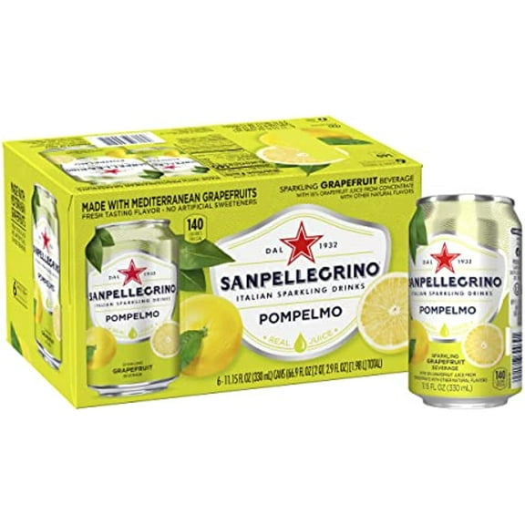 Sanpellegrino Italian Sparkling Drink, Grapefruit, 11.15 Fl Oz (Pack Of 6)