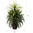 thumbnail image 3 of Nearly Natural Plastic 36" Mixed Greens & Cattails Artificial Plant with Planter, Green, 3 of 5