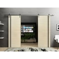 thumbnail image 3 of Sturdy Double Barn Door 56 x 96 inches with | Planum 0011 Natural Veneer with Frosted Glass | Stainless Steel 13FT Rail Hangers Heavy Set | Solid Panel Interior Doors, 3 of 6