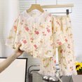 thumbnail image 2 of KPOPLK Girls Pajamas Clothes Fall Baby Girl Pjs Pants and Long Sleeve Shirt 2 Piece Sleepwear Button Down Outfit with Pockets Loung Sets Size 11-12 Years,Pink, 2 of 5