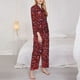 thumbnail image 3 of Balery Red Glitter Conjunto de Pijama con Estampado para Mujer, Conjunto de Dos Piezas con Manga Larga, Ropa de Dormir Suave con Bolsillos, Pijamas Cómodos-X-Large, 3 of 7