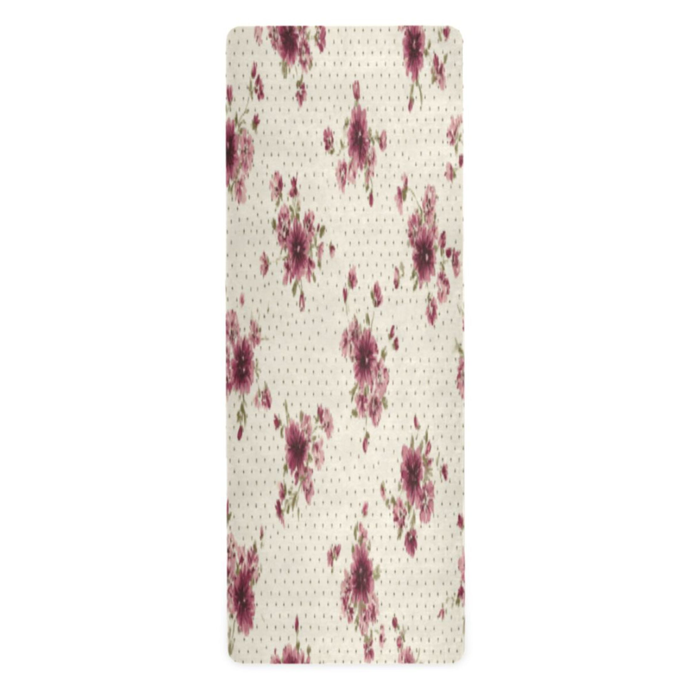 BZSMCE Yoga Mat Women Fitness Mat Vintage Floral Dainty Blush Pattern