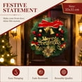 thumbnail image 6 of Qwtwty Artificial Christmas Wreath with Red Bow and Golden Bells, Farmhouse Winter Wreaths Hanging Ornament for Indoor Outdoor Wall Window Home Holiday Christmas Decor, 6 of 8