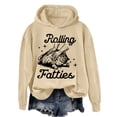 thumbnail image 3 of AJHSAKLt Graphic Hoodies Rolling Fatties Cat Hoodie Sweatshirt Pullover Hoodies For Women Beige, 3 of 4