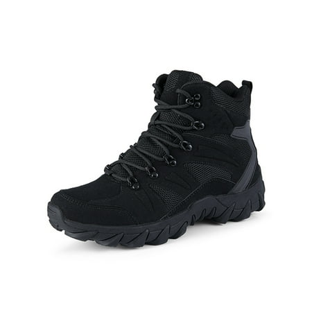 

Lacyhop Men s Walking Athletic Ankle Boots Lightweight Round Toe Comfortable Lace Up Outdoor Shoes Black 9.5