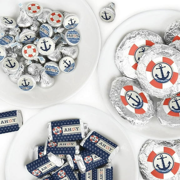 Big Dot of Happiness Ahoy - Nautical - Party Candy Favor Sticker Kit - 304 Pieces