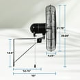 thumbnail image 3 of Hurricane 20 Inch Pro Commercial Grade Classic Wall Mount Fan, Black, 3 of 9