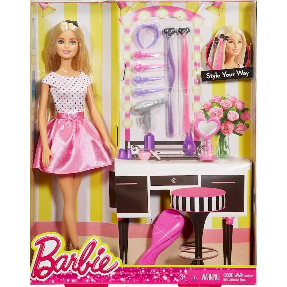 Barbie Barbie Doll & Hair Accessories Playset