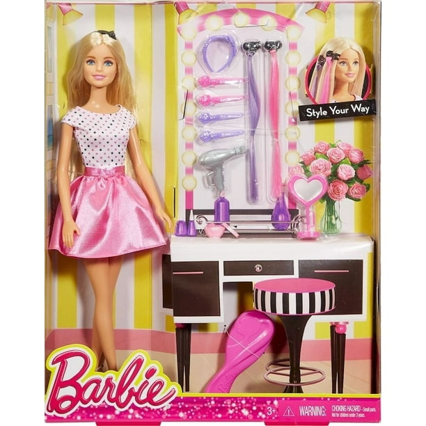 Barbie Barbie Doll & Hair Accessories Playset